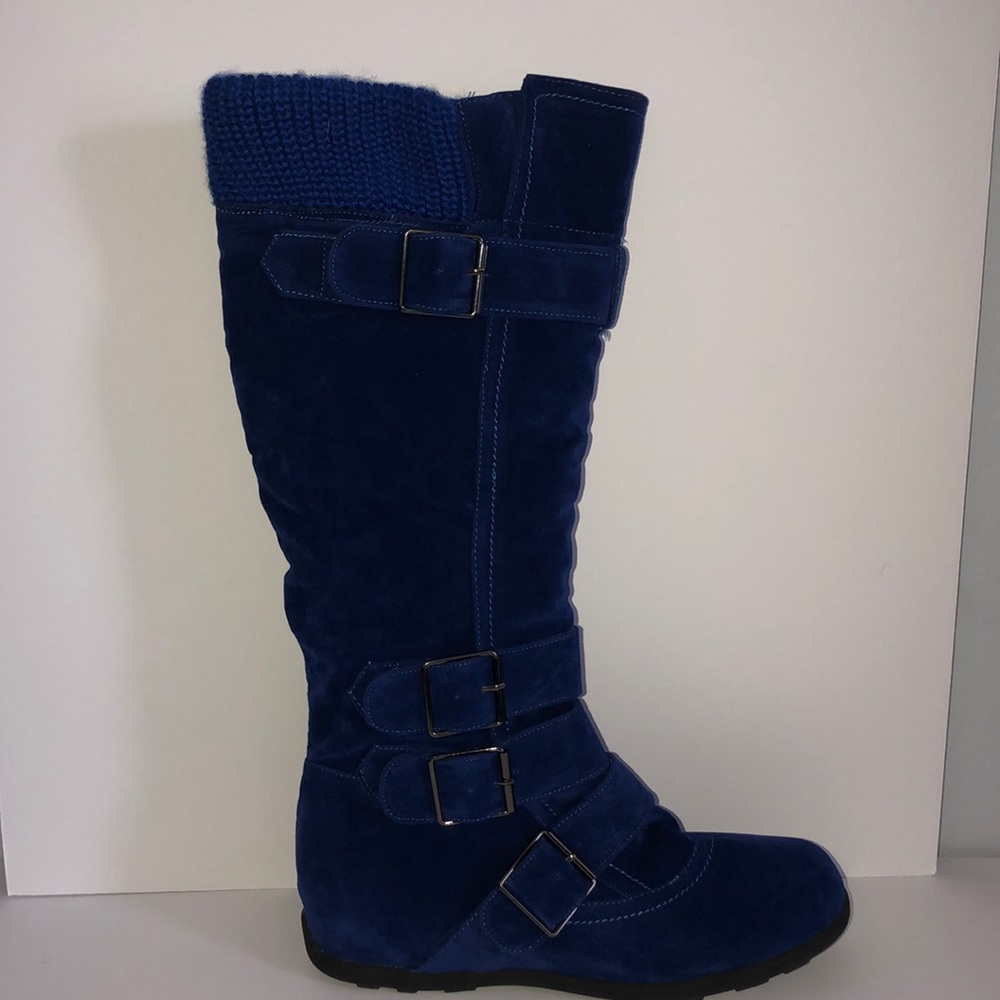 Royal Blue Knee High Boot